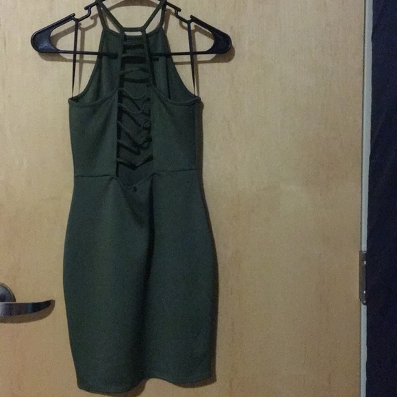 Olive Green Dress. - Picture 2 of 2